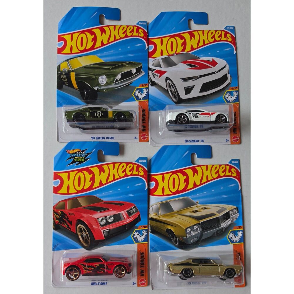 Hot Wheels 4-Car Muscle Car Bundle - '67 Shelby GT500 & Camaro - New